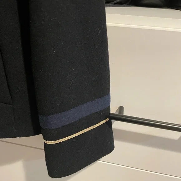 Zara embroidered pea coat size small black - Picture 4 of 5